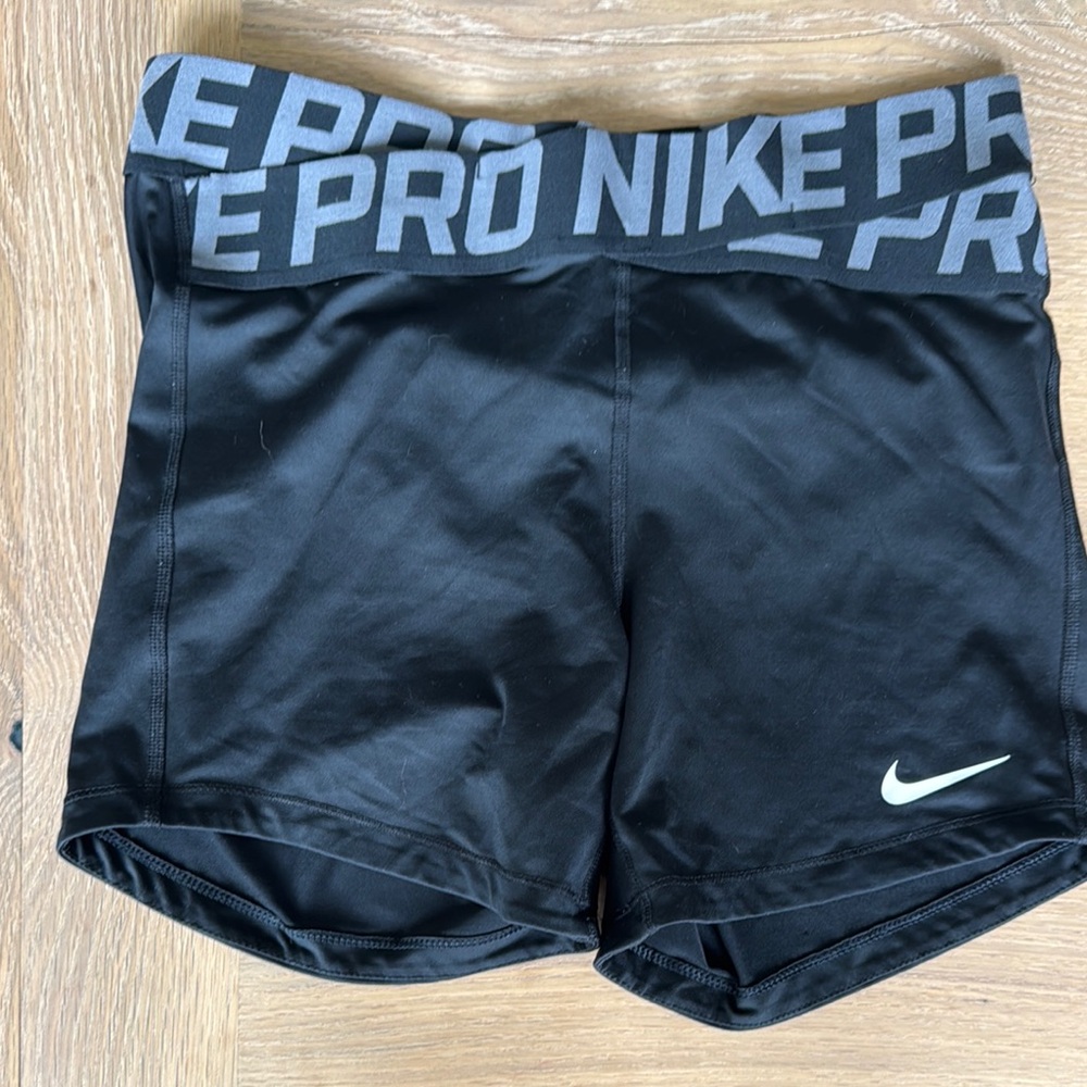 Nike Black and Gray Athletic Shorts Compression Fit